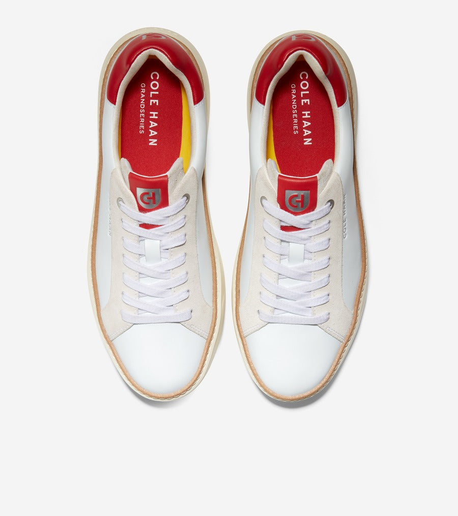 ColeHaan-GrandPrø Topspin Sneaker-w22709-Optic White-Molten Lava
