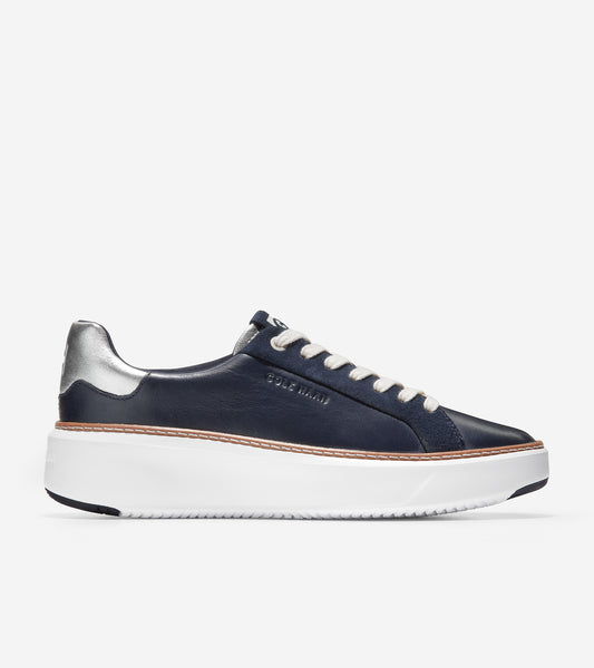 ColeHaan-GrandPrø Topspin Sneaker-w22715-Navy Ink-Argento