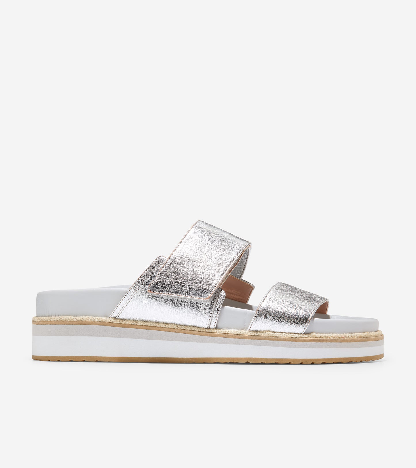 w23436-Cloudfeel Slide Sandal-Silver Leather