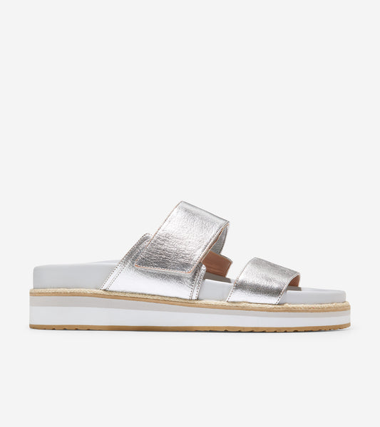 w23436-Cloudfeel Slide Sandal-Silver Leather