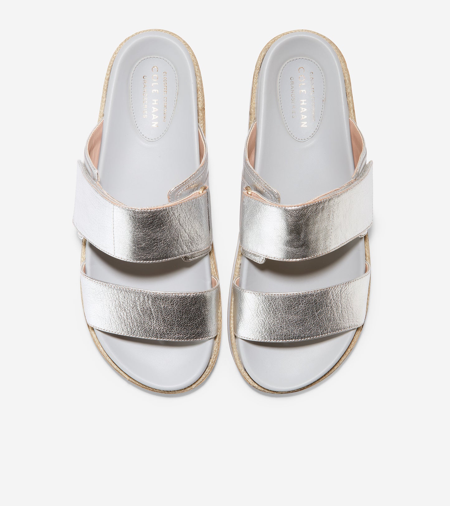 w23436-Cloudfeel Slide Sandal-Silver Leather