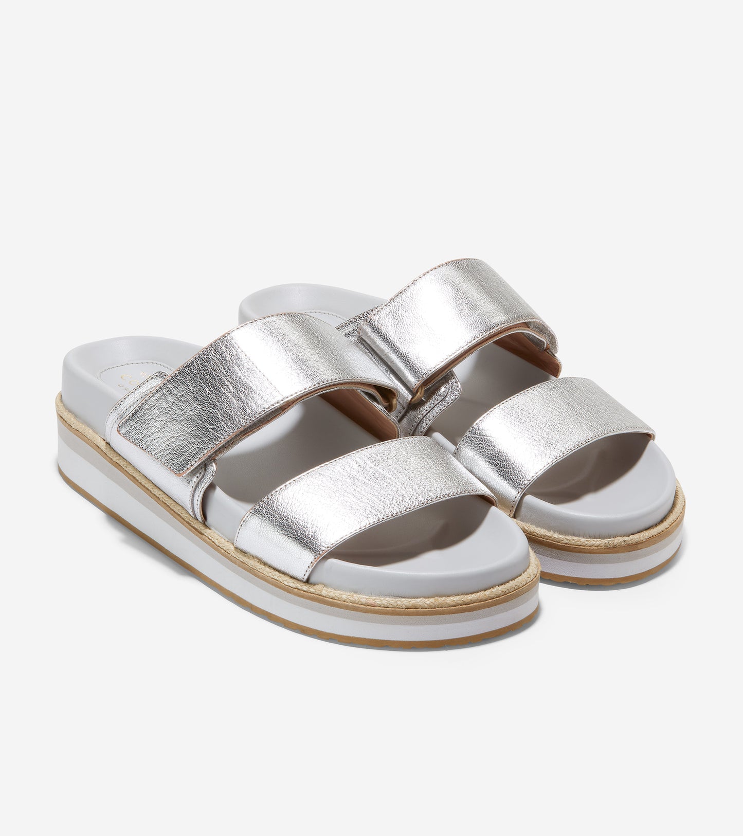 w23436-Cloudfeel Slide Sandal-Silver Leather