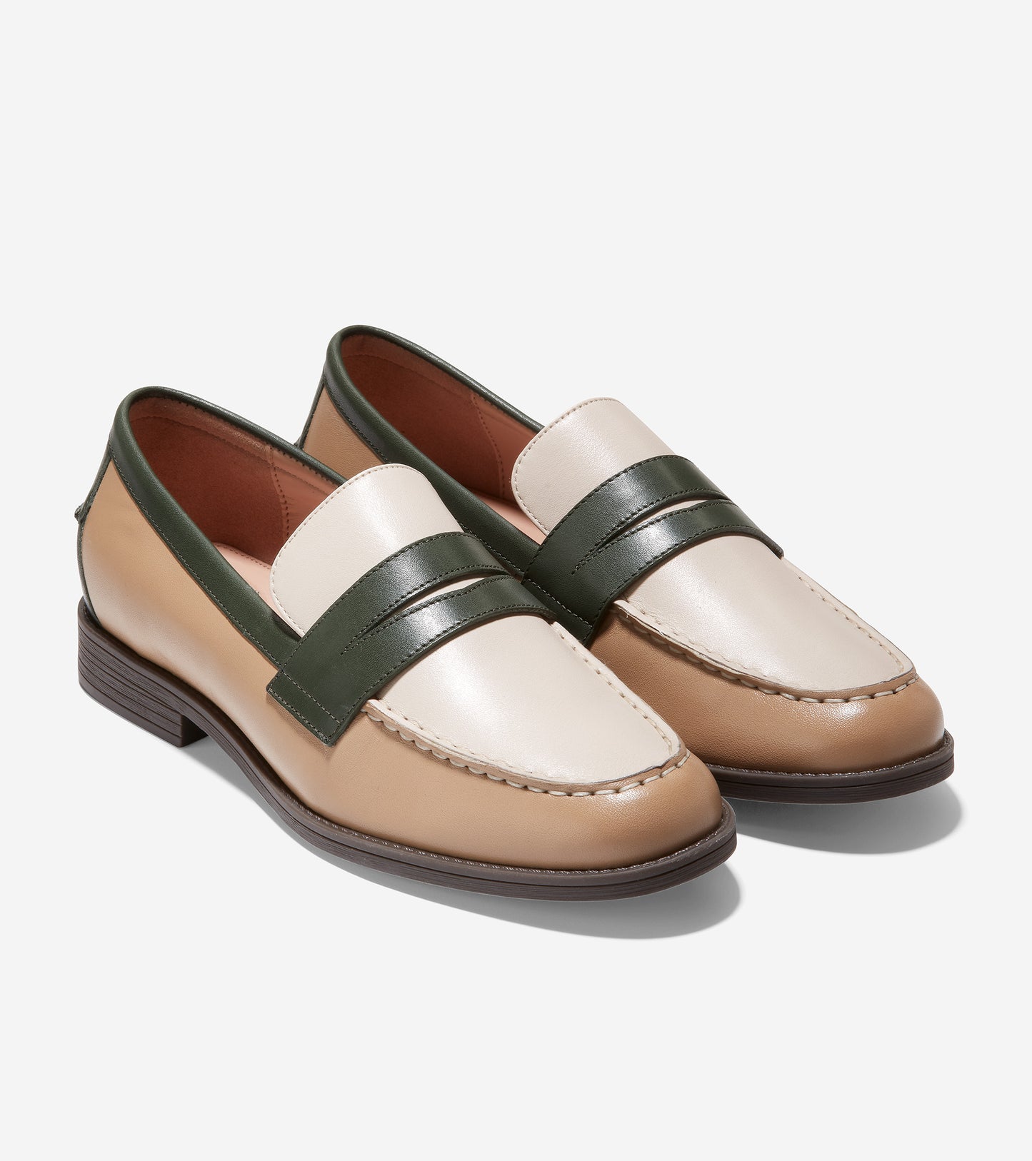 w24678-Sophia Loafer-Ivory-Dark Kombu Green