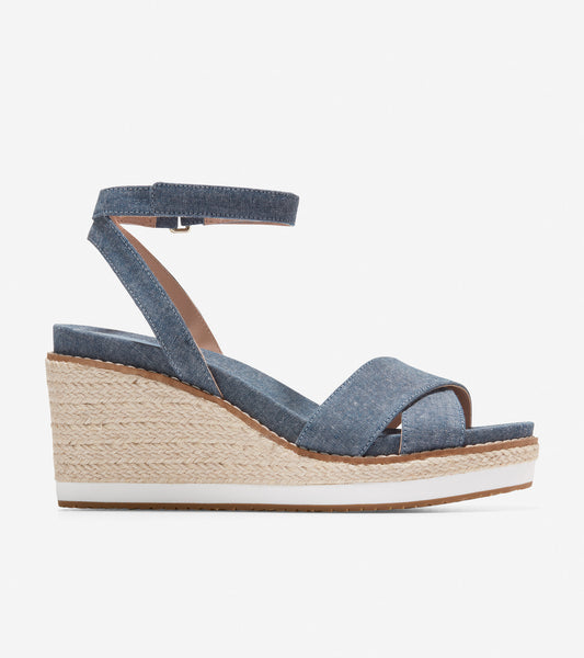 w25763-Cloudfeel Espadrille Wedge Sandal-Dark Chambray