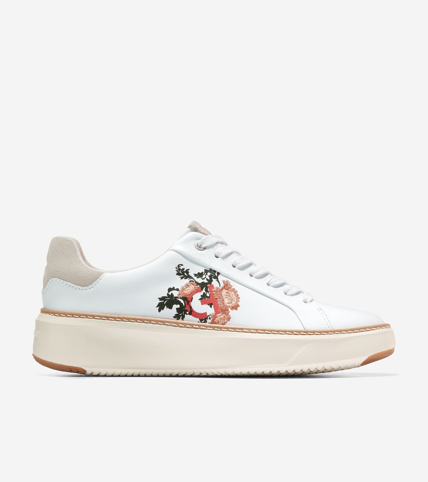 w25856-GrandPrø Topspin Sneaker-White-Ivory-Floral Print