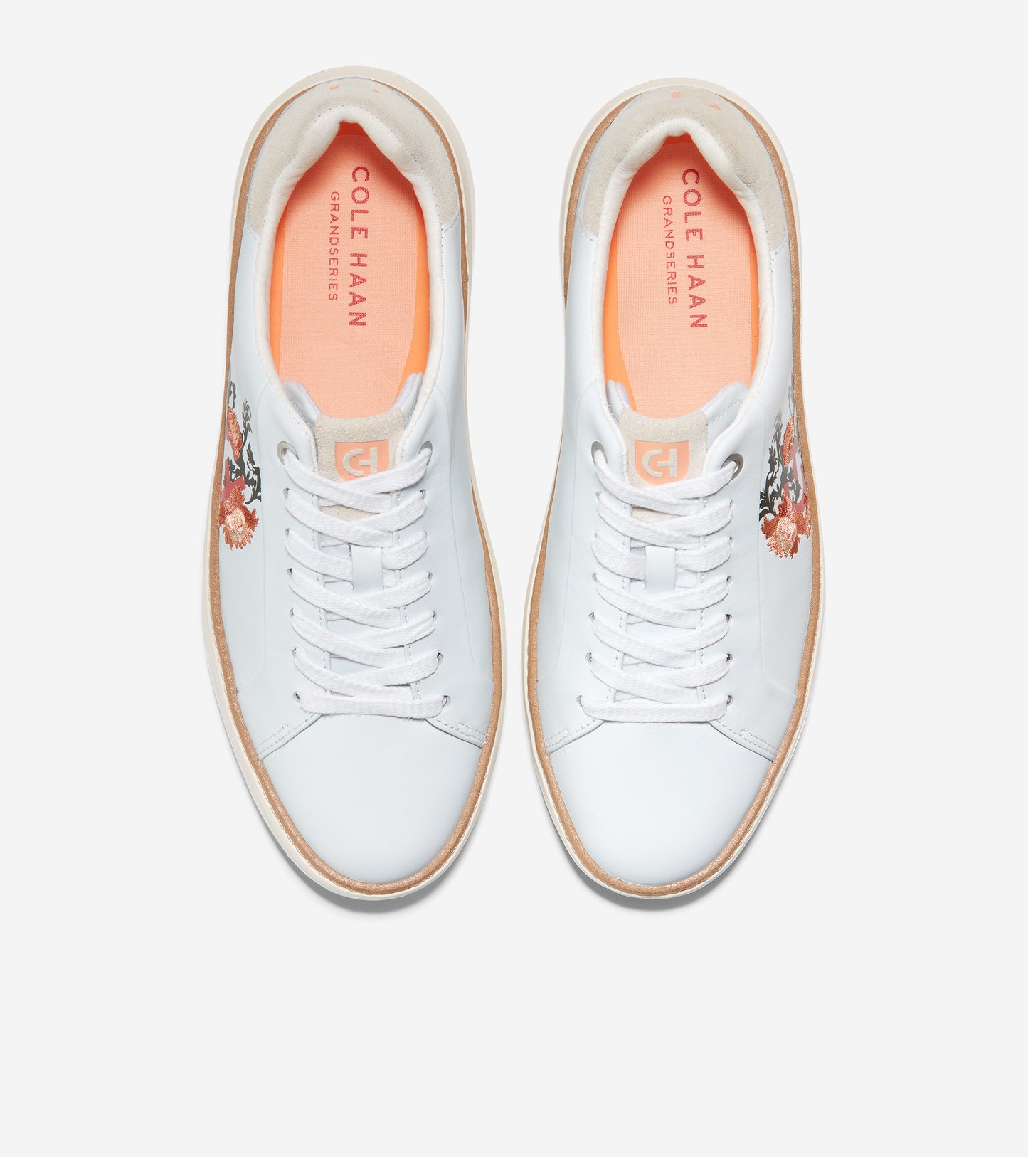 w25856-GrandPrø Topspin Sneaker-White-Ivory-Floral Print