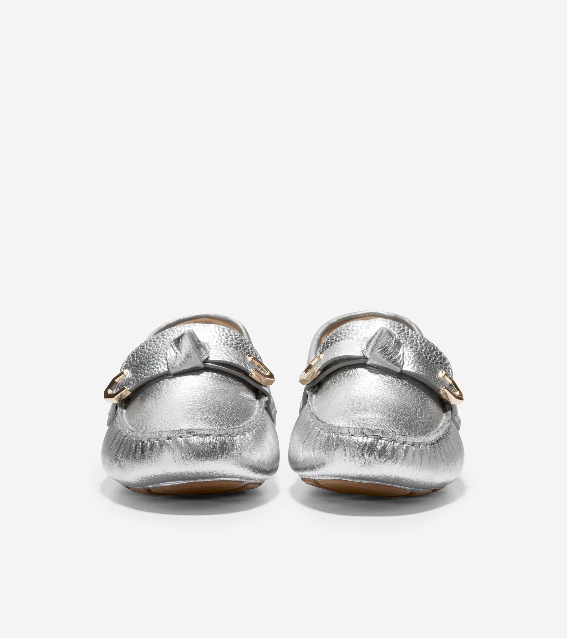 w26007-Evelyn Bow Driver-Silver Leather