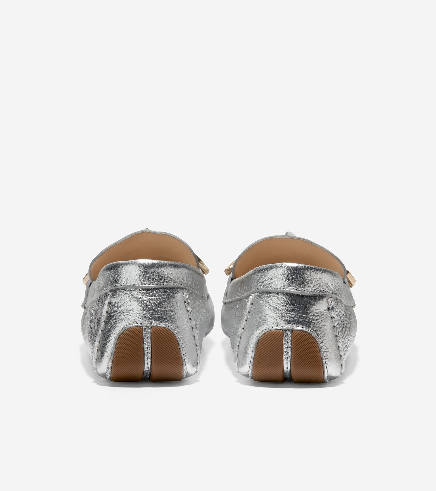 w26007-Evelyn Bow Driver-Silver Leather