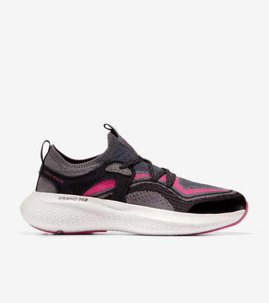 W26035-Women's ZERØGRAND Outpace 2 SL Running Shoe-Grey-Pink Peacock-Black