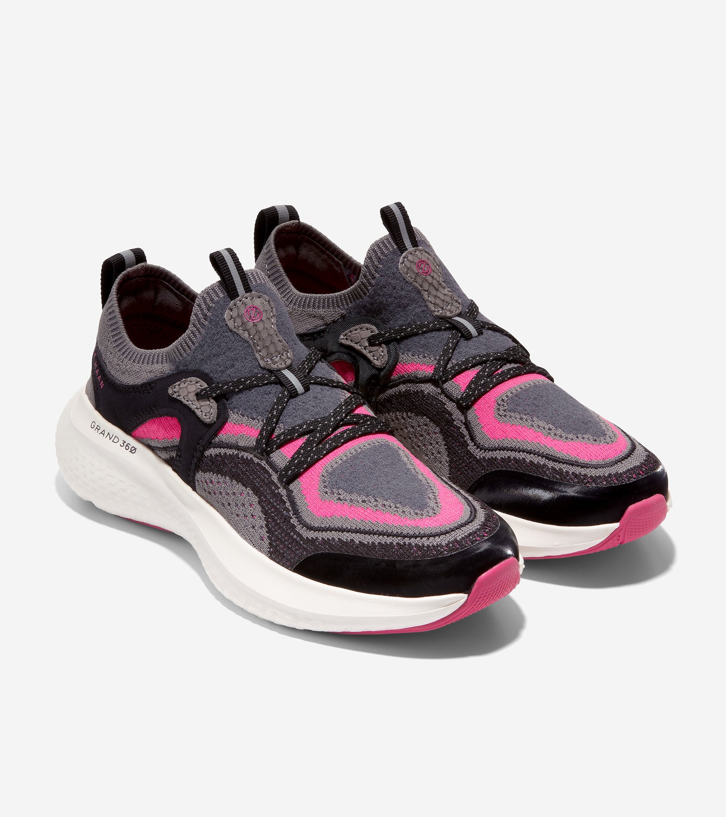 W26035-Women's ZERØGRAND Outpace 2 SL Running Shoe-Grey-Pink Peacock-Black
