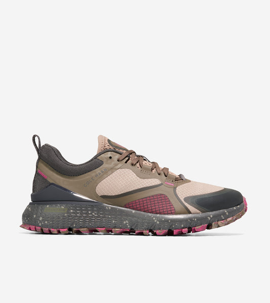 W26102-ZERØGRAND Overtake All-Terrain Running Shoe II-Dune-Pink Peacock