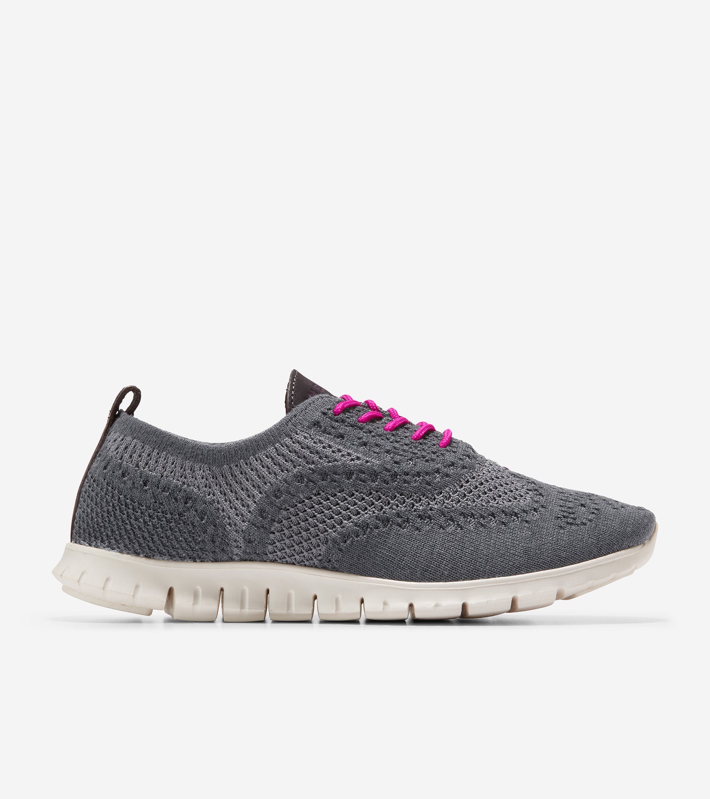 w26138-ZERØGRAND Wingtip Oxford-Quiet Shade/Ch Dk Pavement Knit/Egret