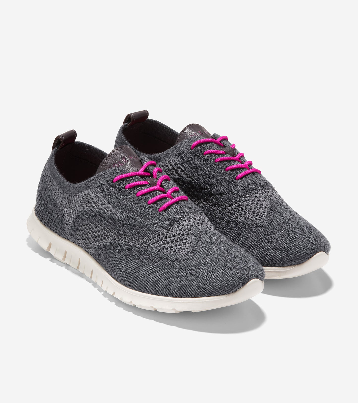 w26138-ZERØGRAND Wingtip Oxford-Quiet Shade/Ch Dk Pavement Knit/Egret