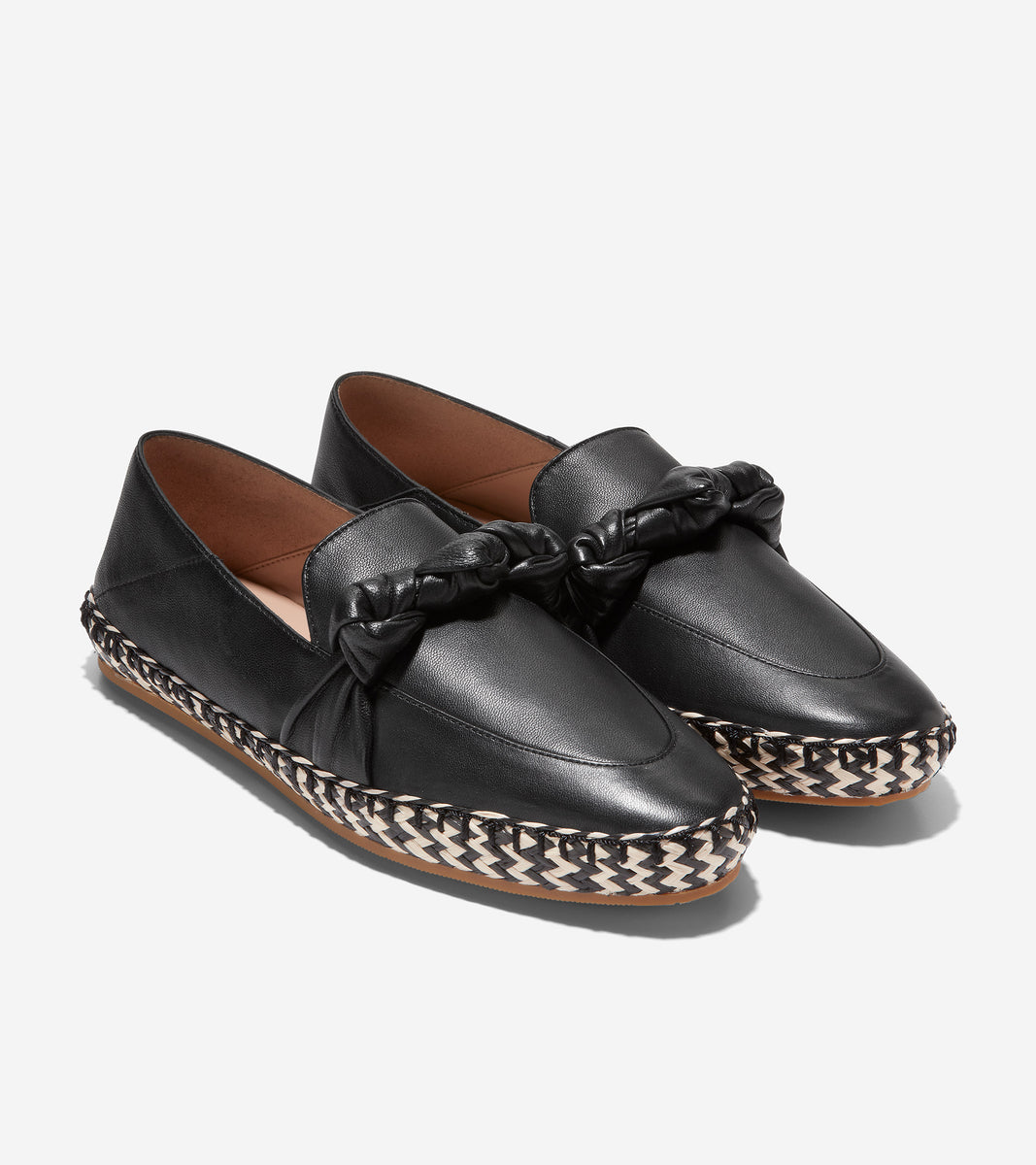 w26289-Women's Cloudfeel Knotted Espadrille-Black Leather