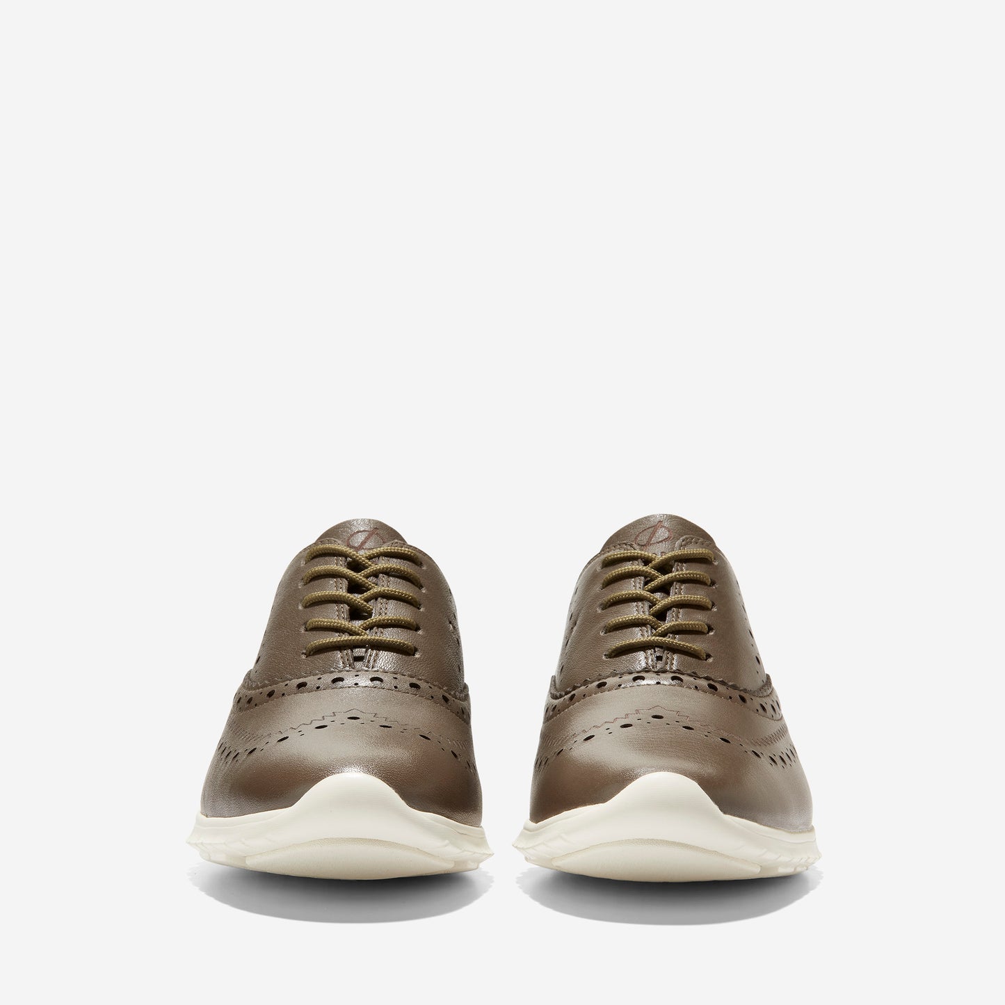 W26533-ZERØGRAND Wingtip Oxford-Stone Grey Leather-Ivory