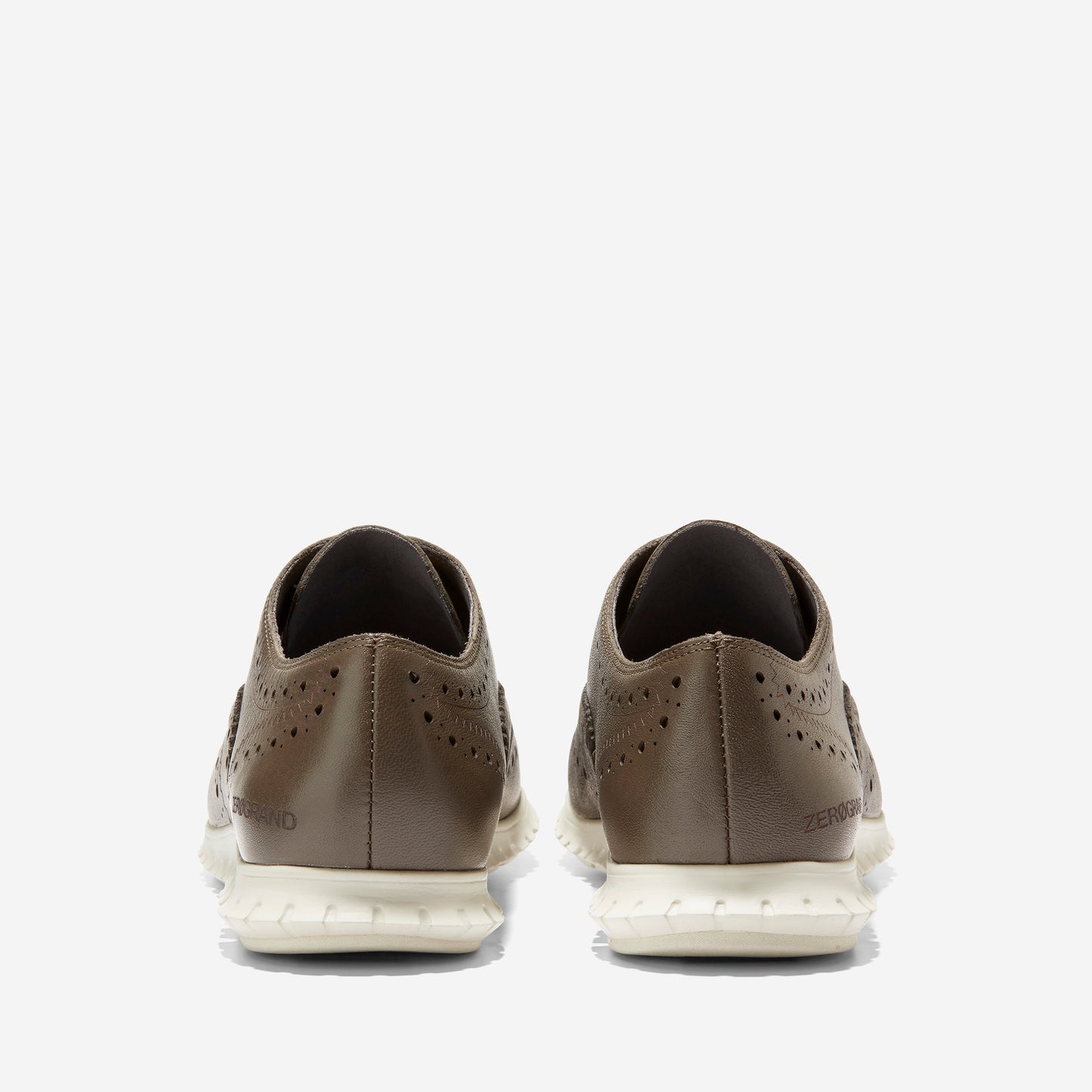 W26533-ZERØGRAND Wingtip Oxford-Stone Grey Leather-Ivory