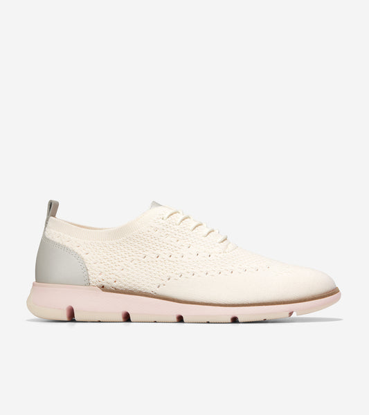 W26627-Women's 4.ZERØGRAND Oxford-Ivory Knit-Silver Peony Stitchlite™
