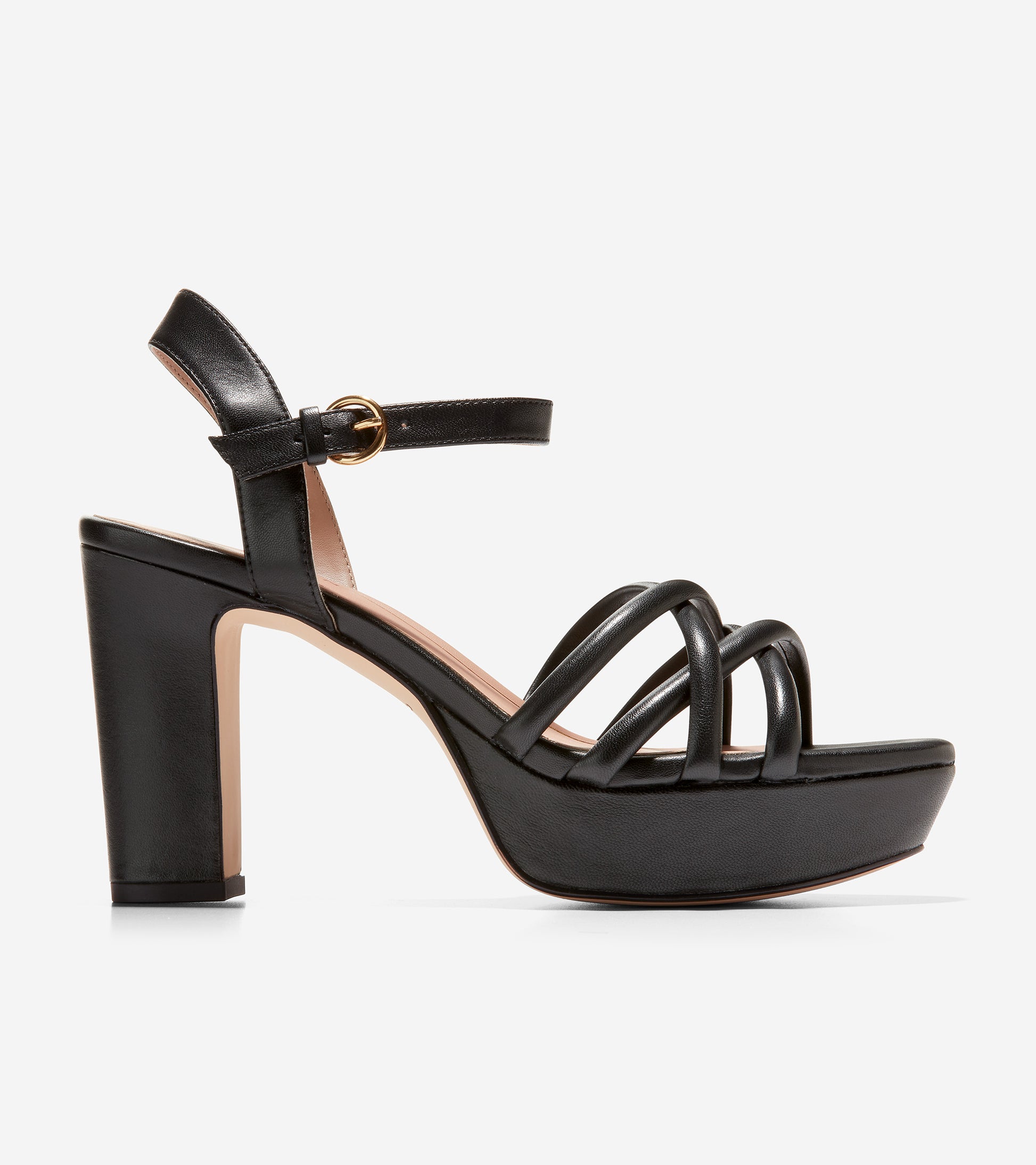 w26804-Grove Platform Sandal-Black Leather