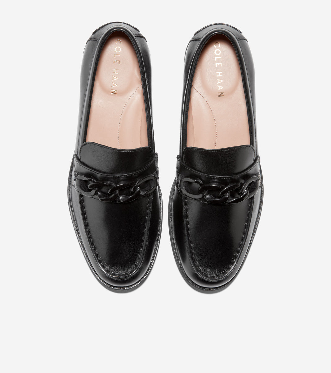 w27246-Women's Stassi Chain Loafer-Black Leather