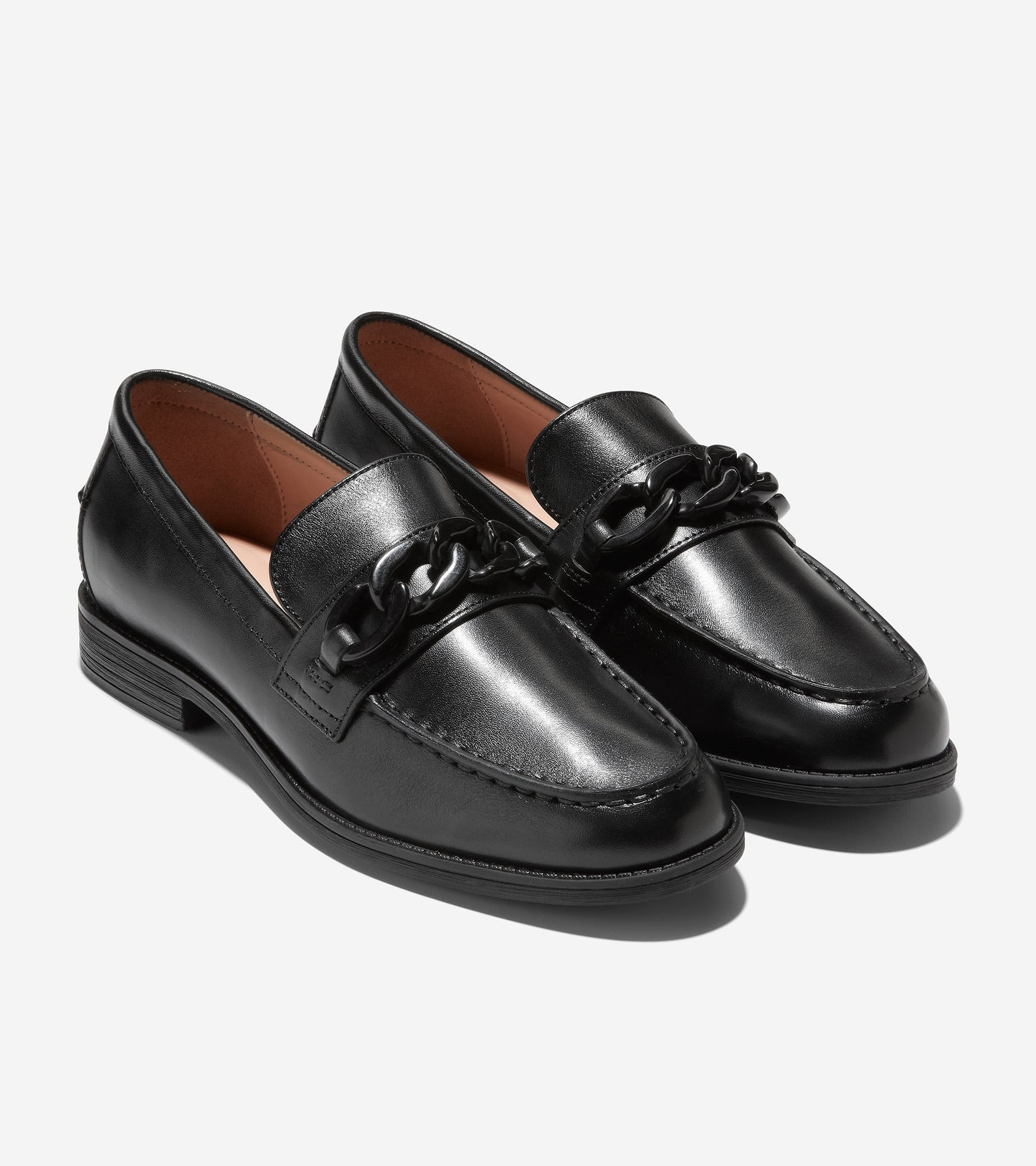 w27246-Women's Stassi Chain Loafer-Black Leather