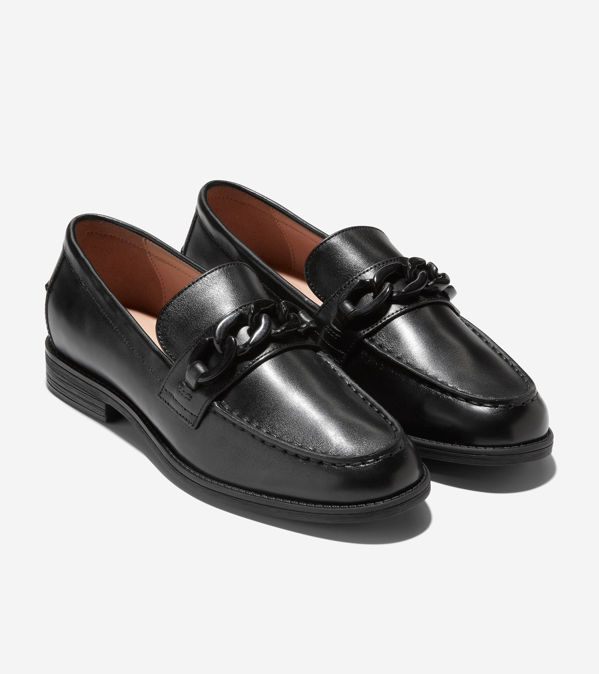 w27246-Women's Stassi Chain Loafer-Black Leather