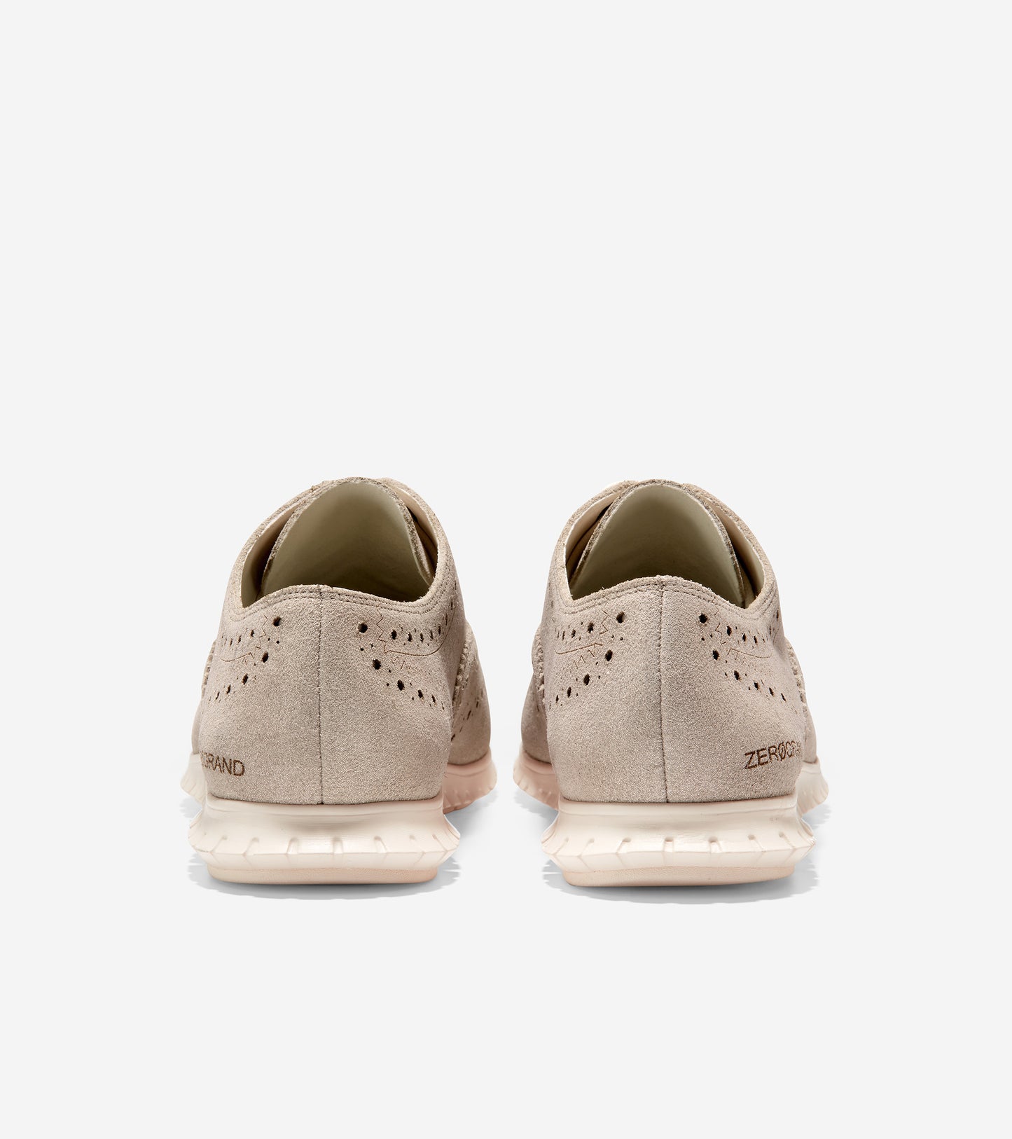 W27409-Women's ZERØGRAND Wingtip Oxford-Metallic Gold Suede