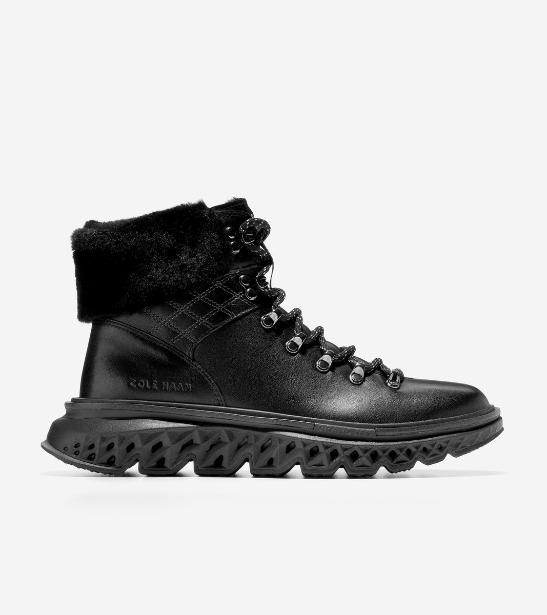 W28155-Women's 5.ZERØGRAND Hiker Boot-Black Leather