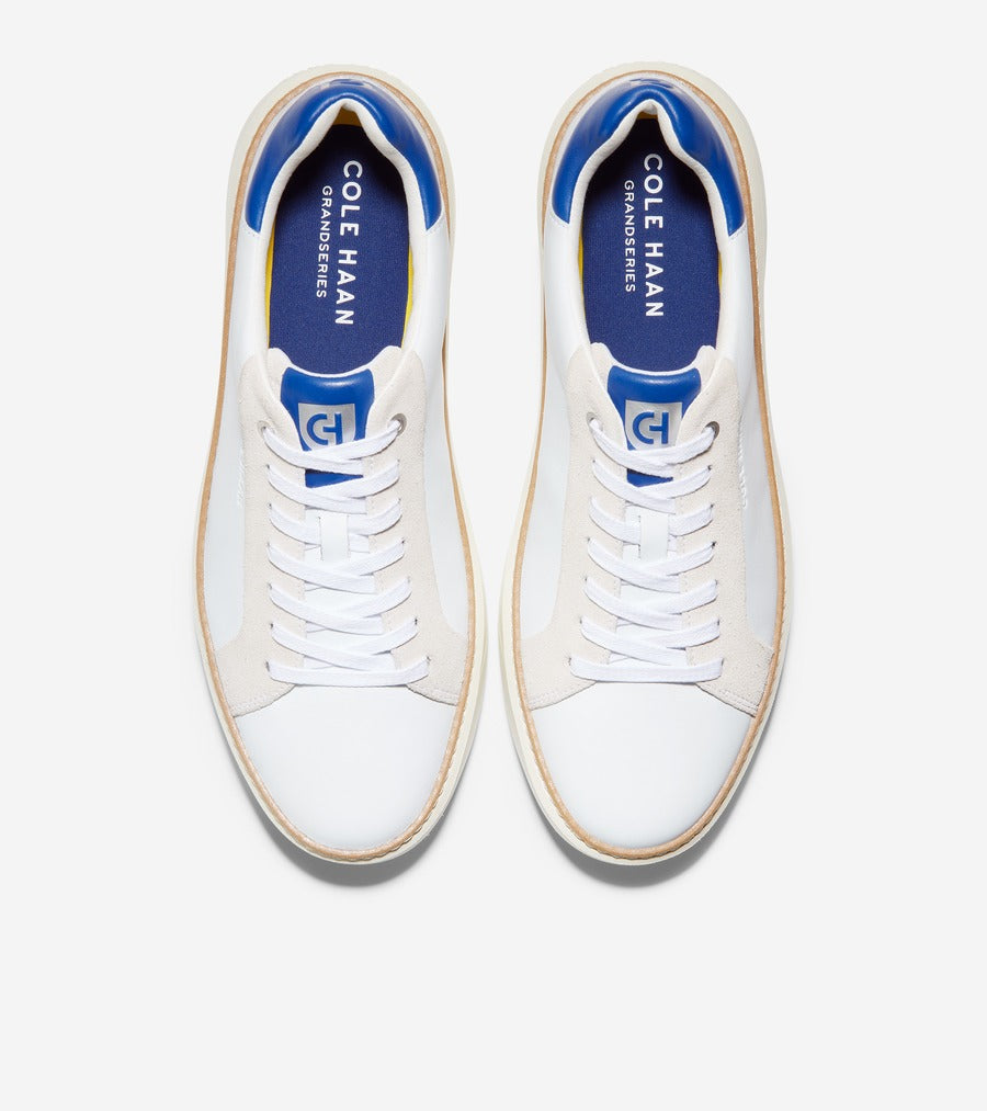 ColeHaan-GrandPrø Topspin Sneaker-c34227-Optic White-Pacific Blue