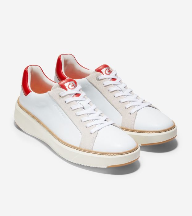 ColeHaan-GrandPrø Topspin Sneaker-c34228-Optic White-Molten Lava