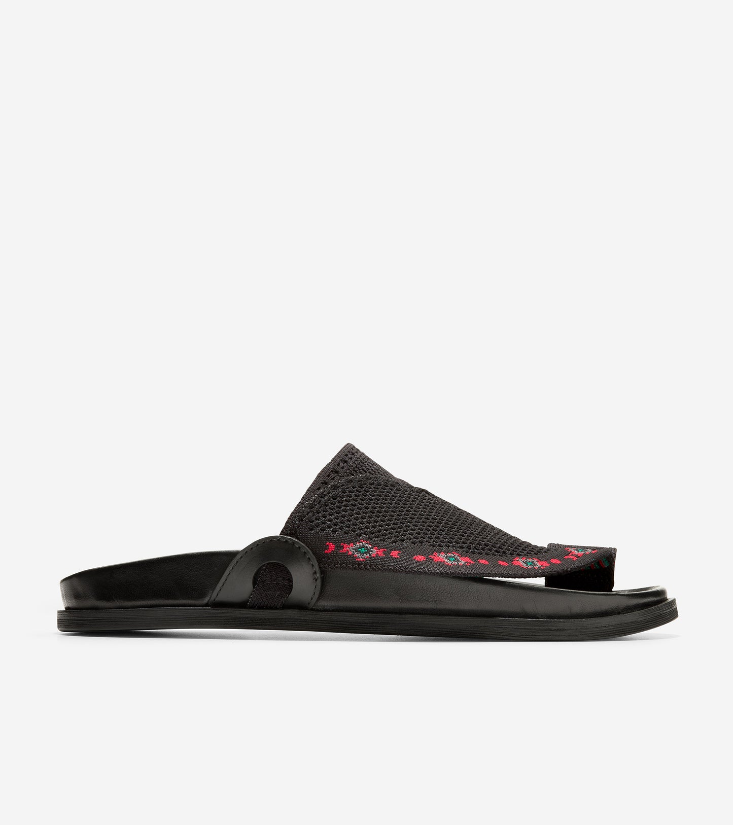 ColeHaan-Feathercraft Toe Strap Sandal -c32493-Black-Red