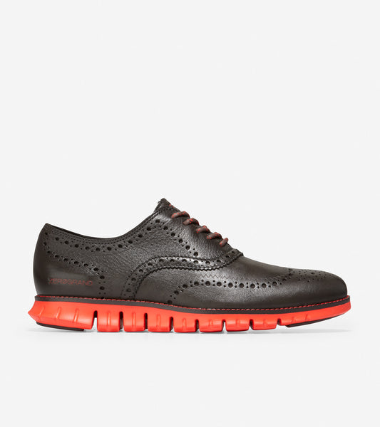 ZERØGRAND Wingtip Oxford-C34041-Wren Brown-Blood Orange