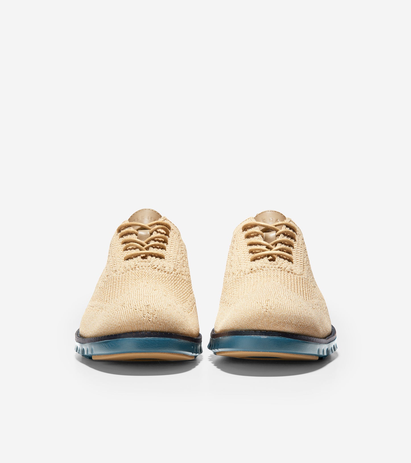 ColeHaan-ZERØGRAND Wingtip Oxford,-c34636-Ch Birch Beige Knit/Dark Denim