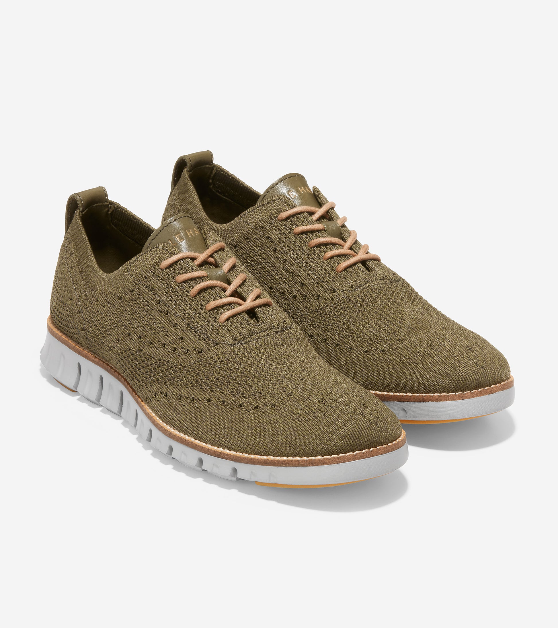 zerogrand stitchlite oxford-C35369-Dark Olive Twisted Knit/Paloma