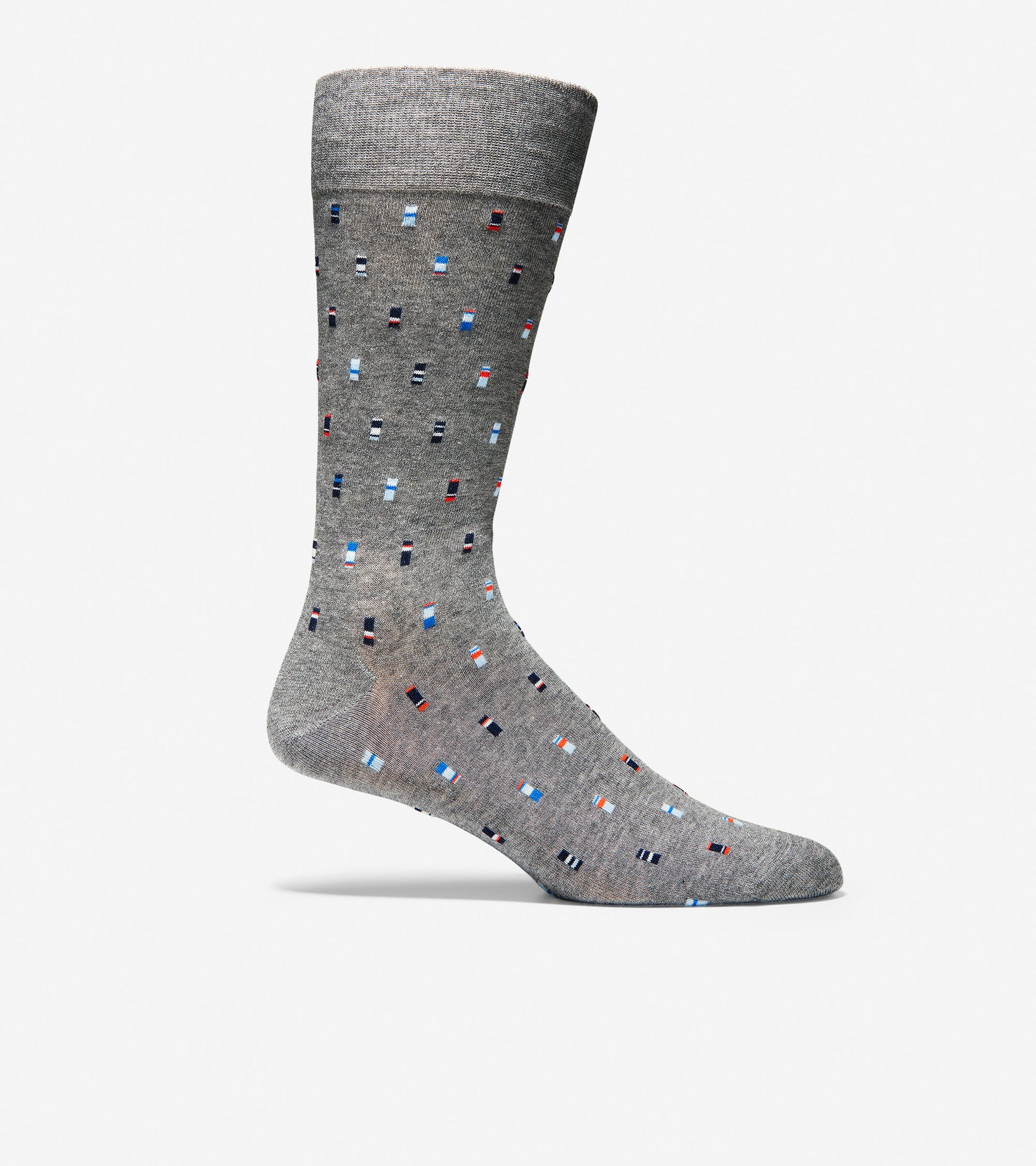 ColeHaan-Ribbon Neat Crew Socks-mm2519-Mid Grey Heather