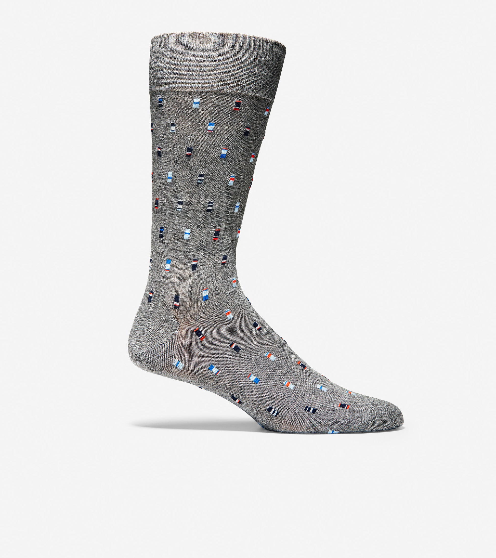 ColeHaan-Ribbon Neat Crew Socks-mm2519-Mid Grey Heather