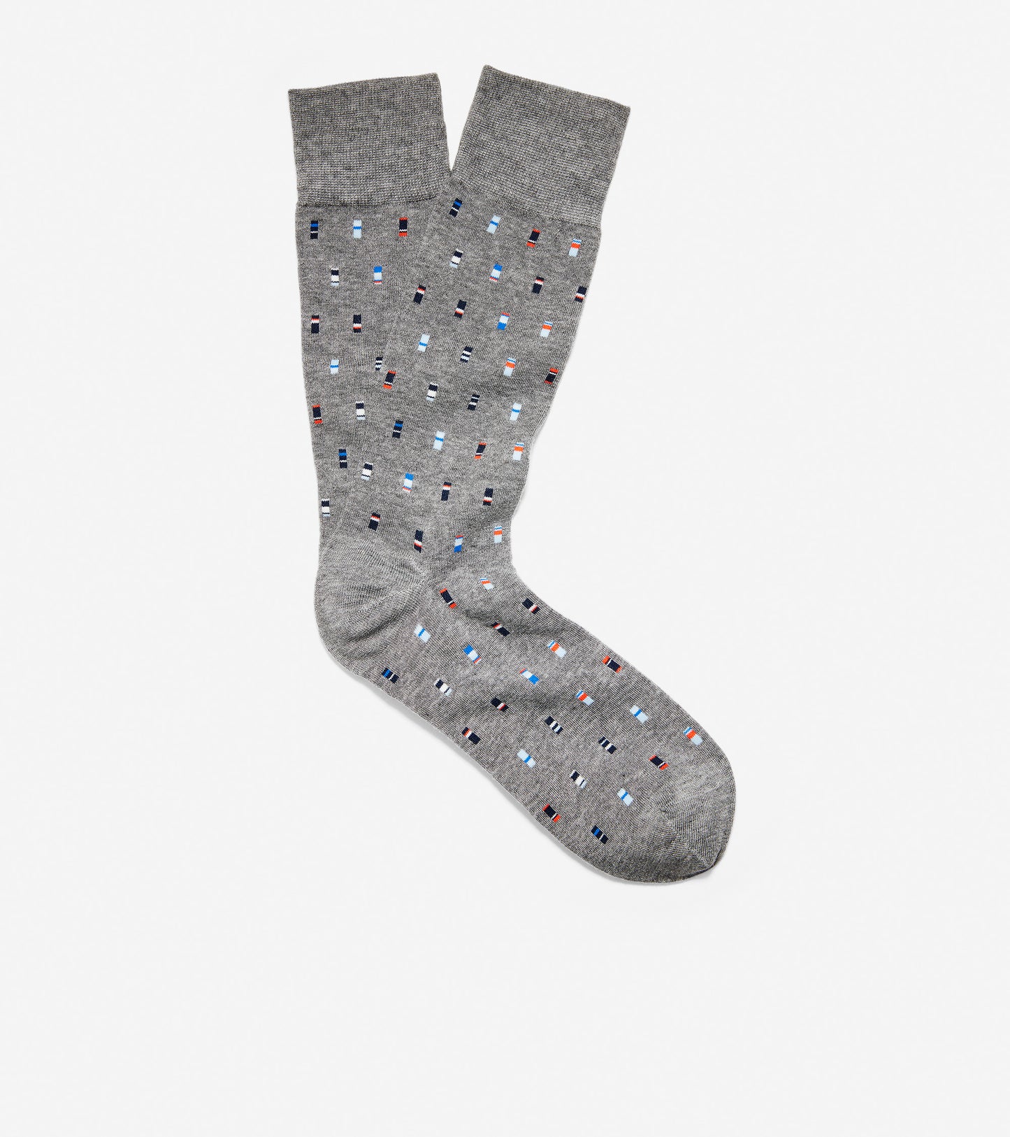 ColeHaan-Ribbon Neat Crew Socks-mm2519-Mid Grey Heather