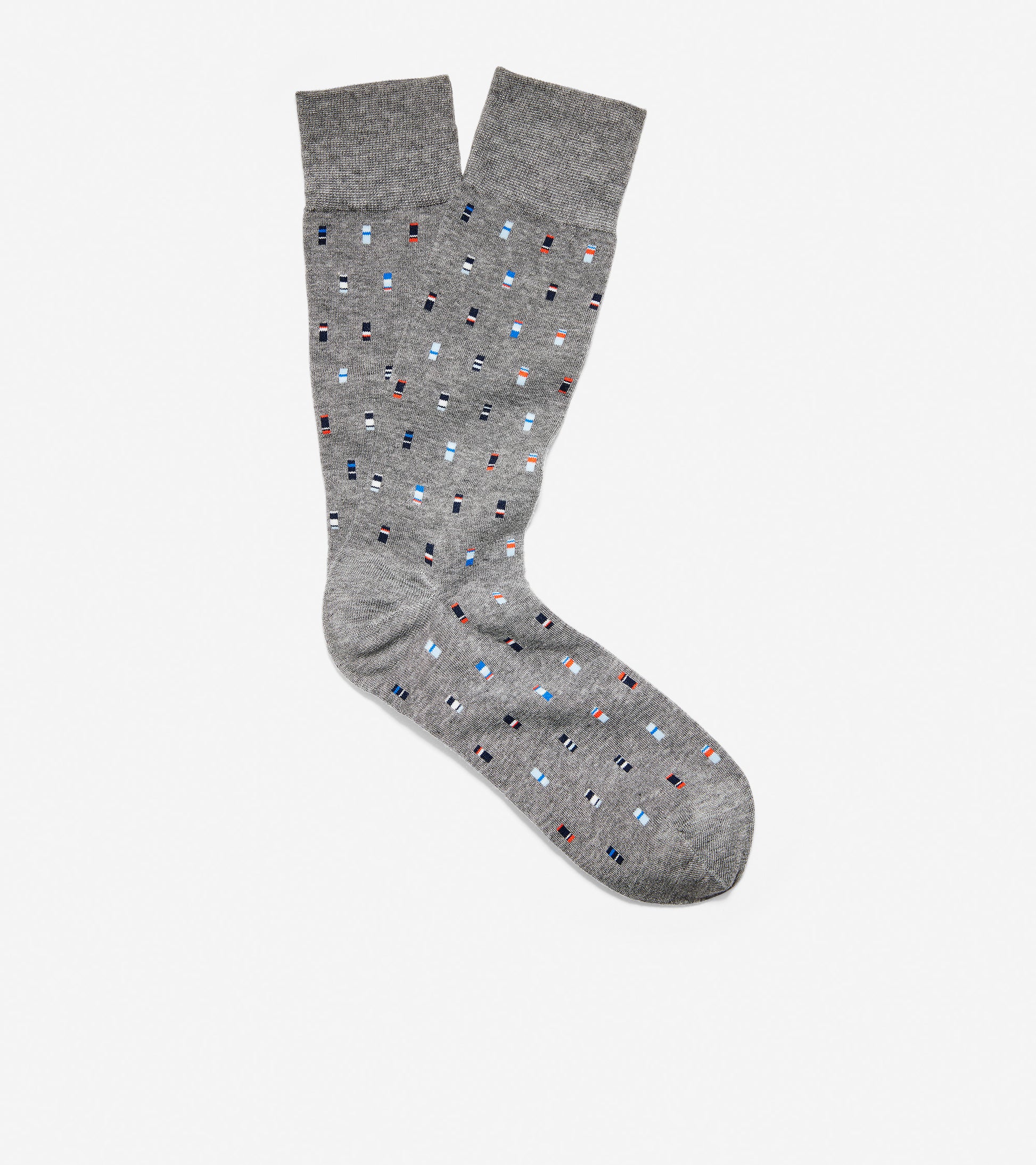 ColeHaan-Ribbon Neat Crew Socks-mm2519-Mid Grey Heather