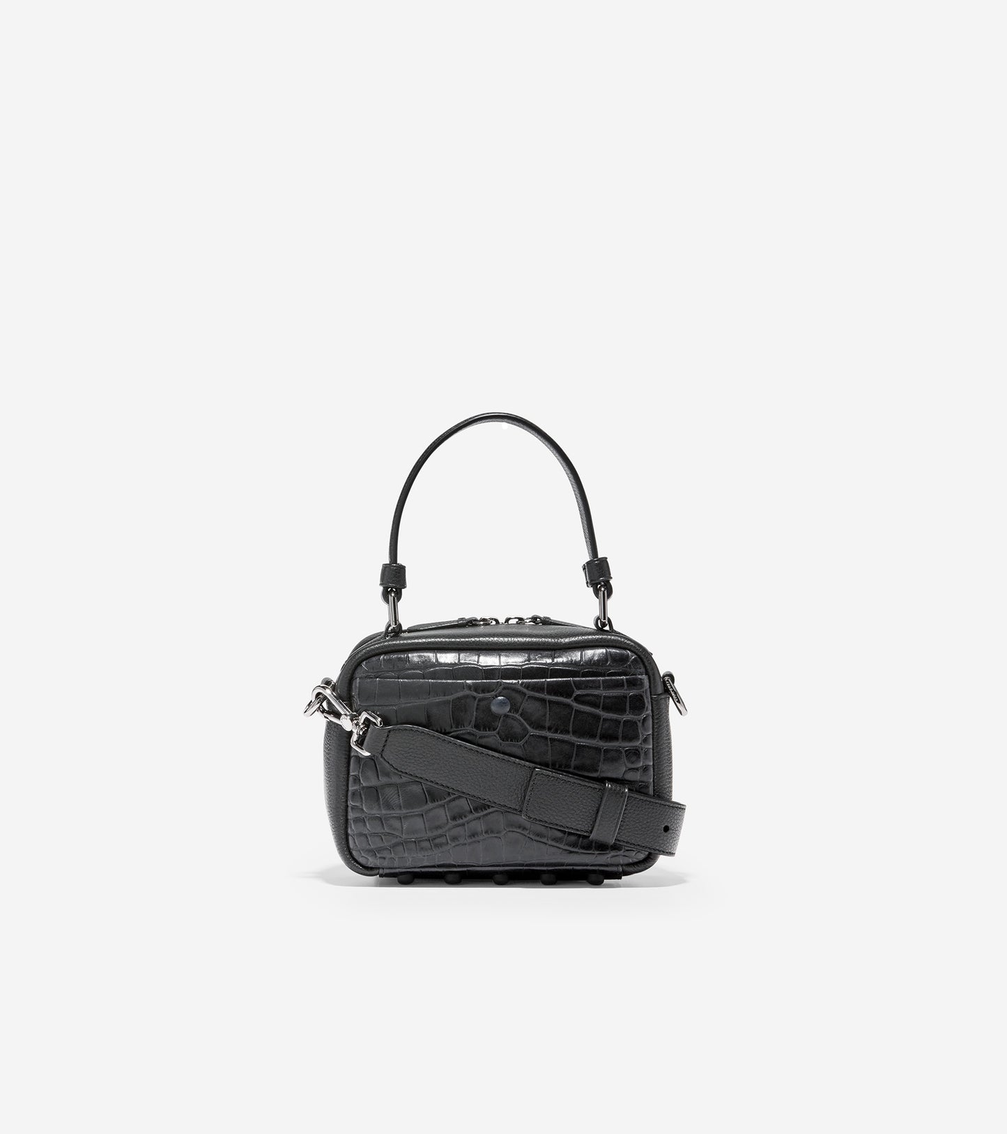 ColeHaan-Mini Boston Bag-u04565-Black Embossed Croc