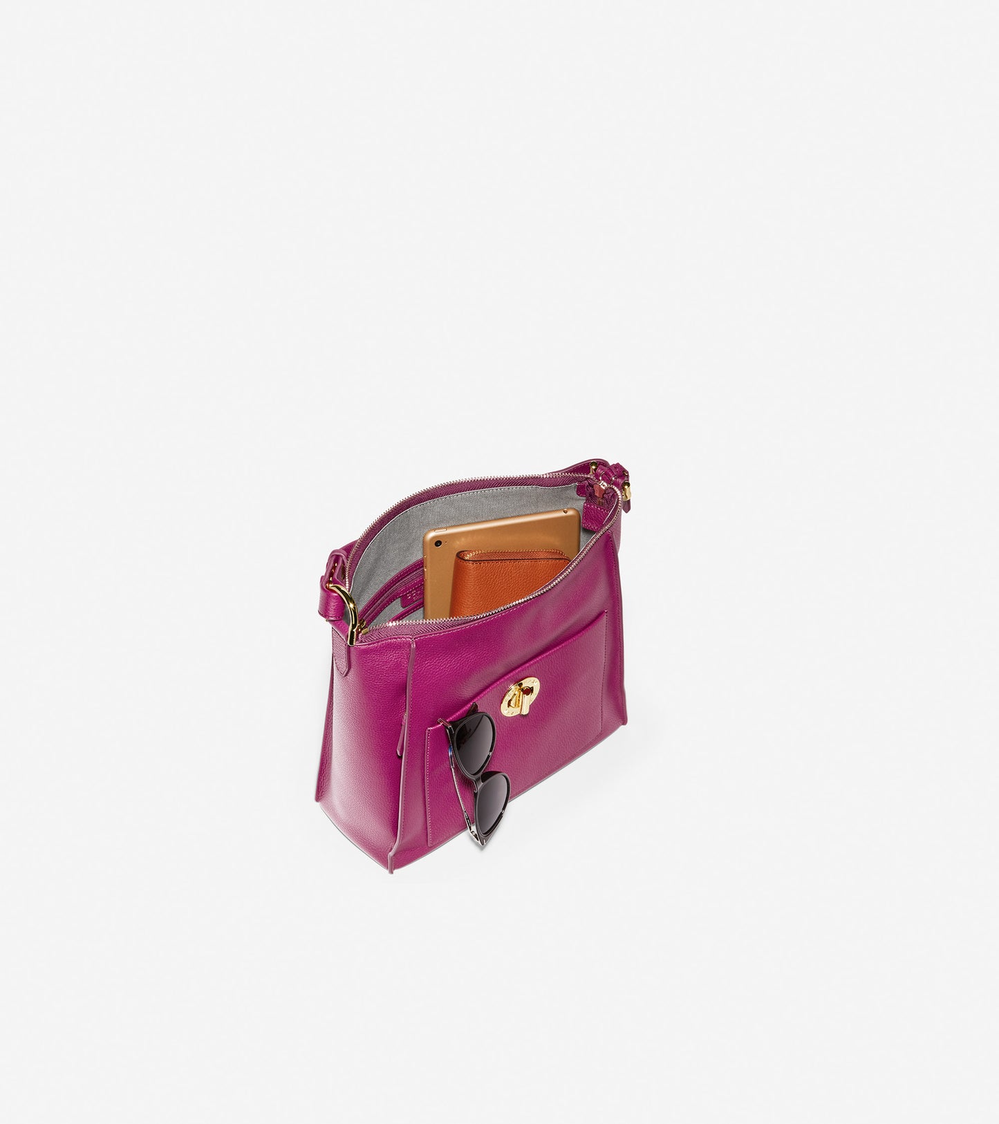 ColeHaan-Small Turnlock Shoulder Bag-u04682-Berry