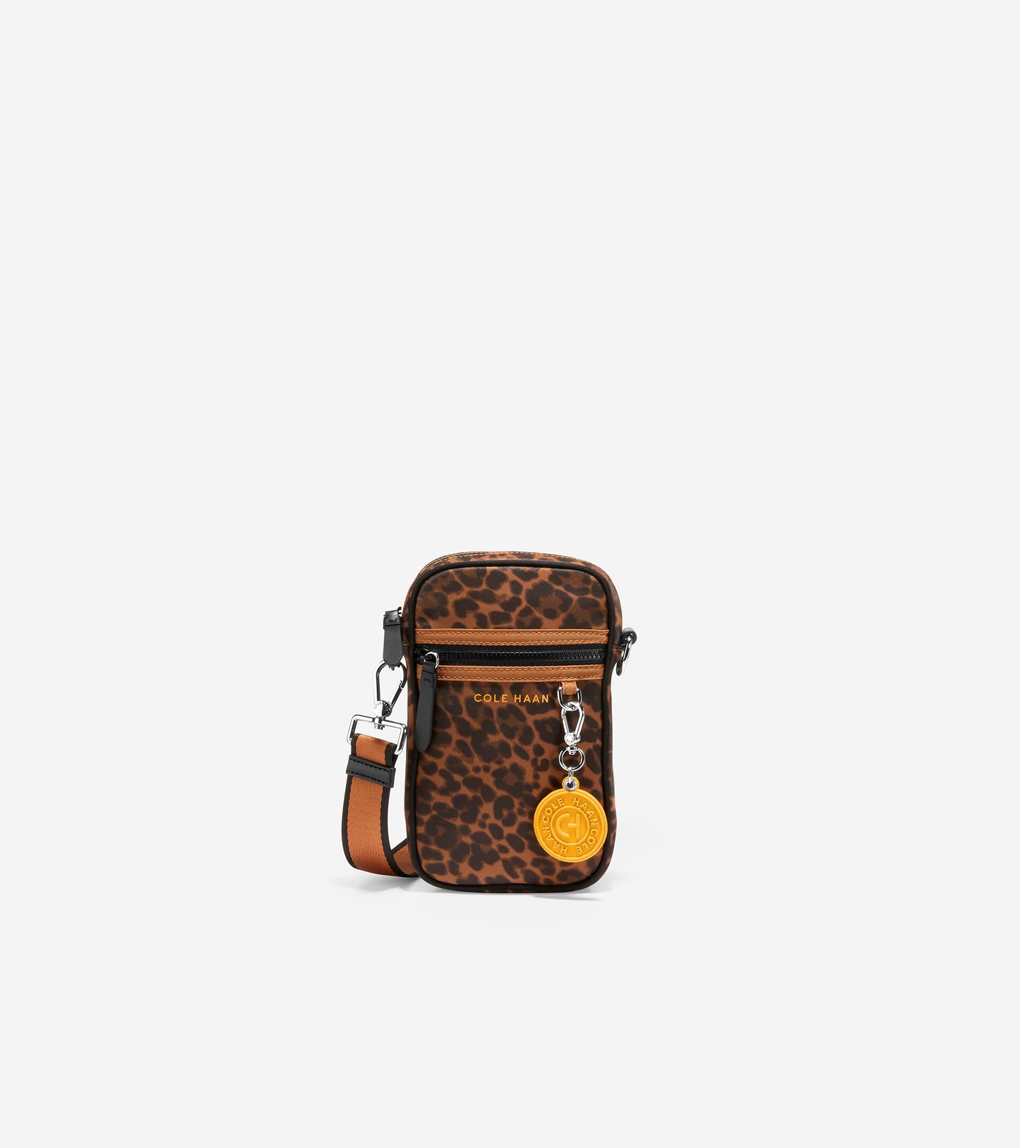 U06069-Nylon Cell Phone Crossbody-Leopard Print