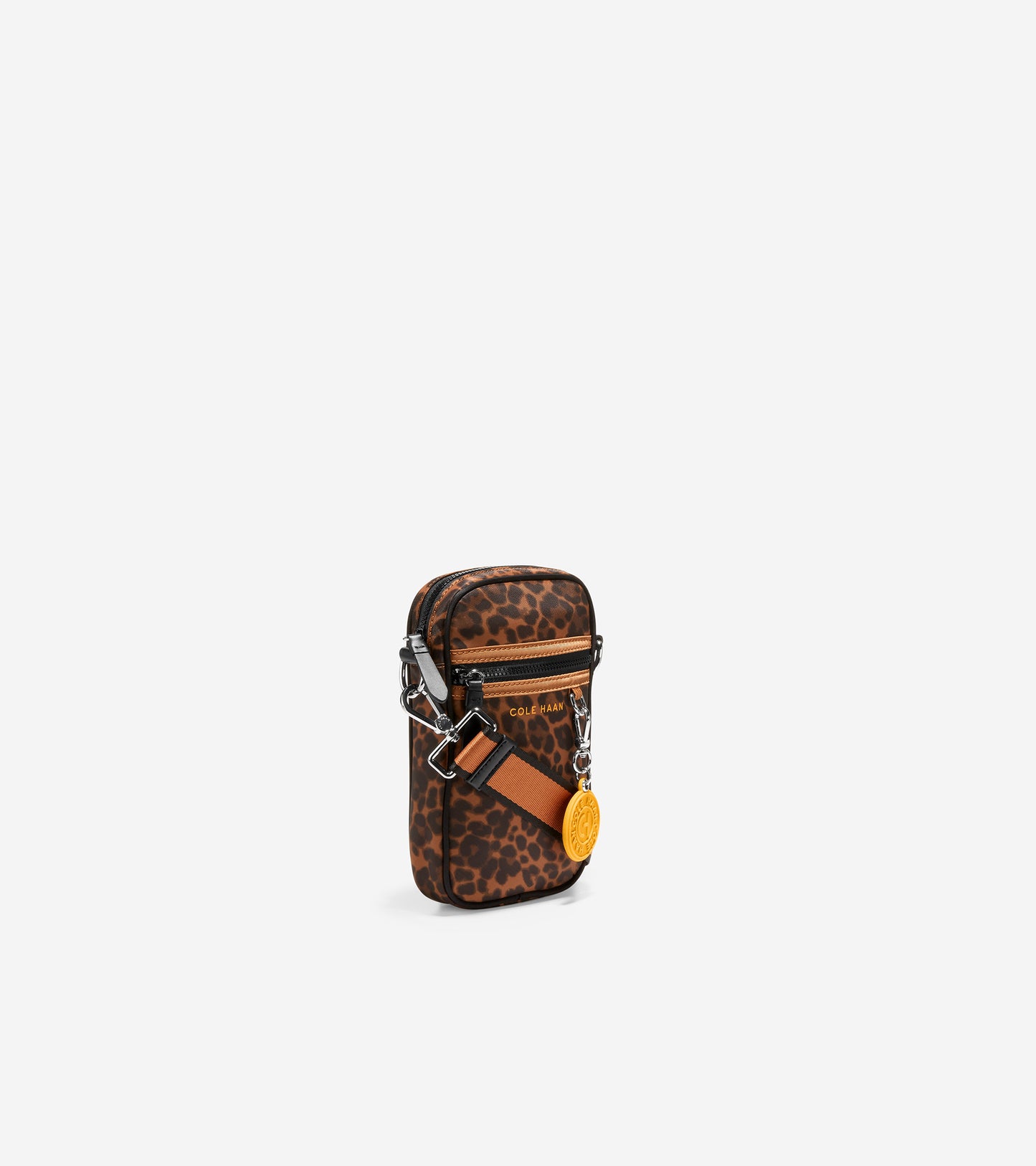 U06069-Nylon Cell Phone Crossbody-Leopard Print
