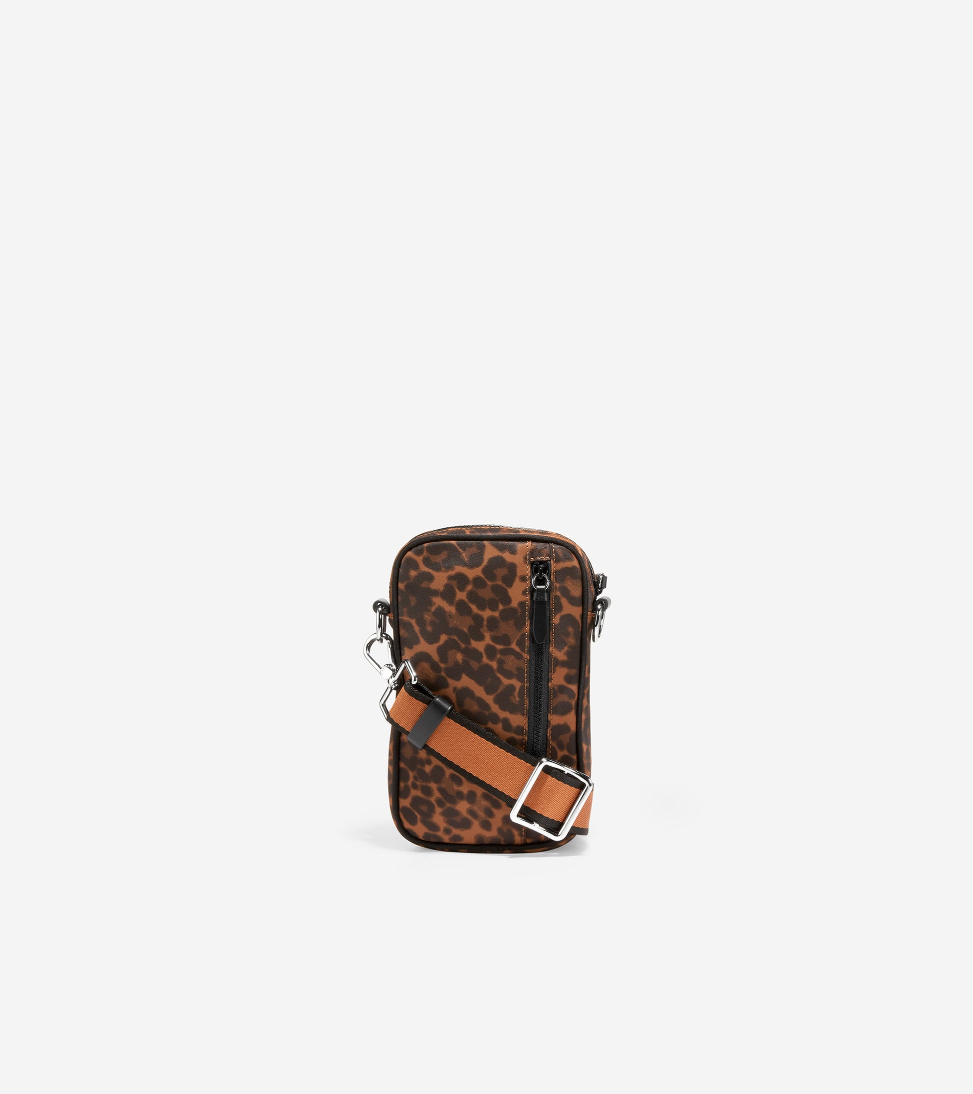 U06069-Nylon Cell Phone Crossbody-Leopard Print