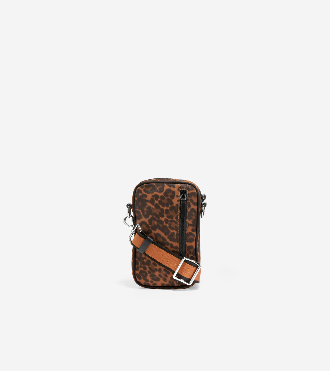U06069-Nylon Cell Phone Crossbody-Leopard Print