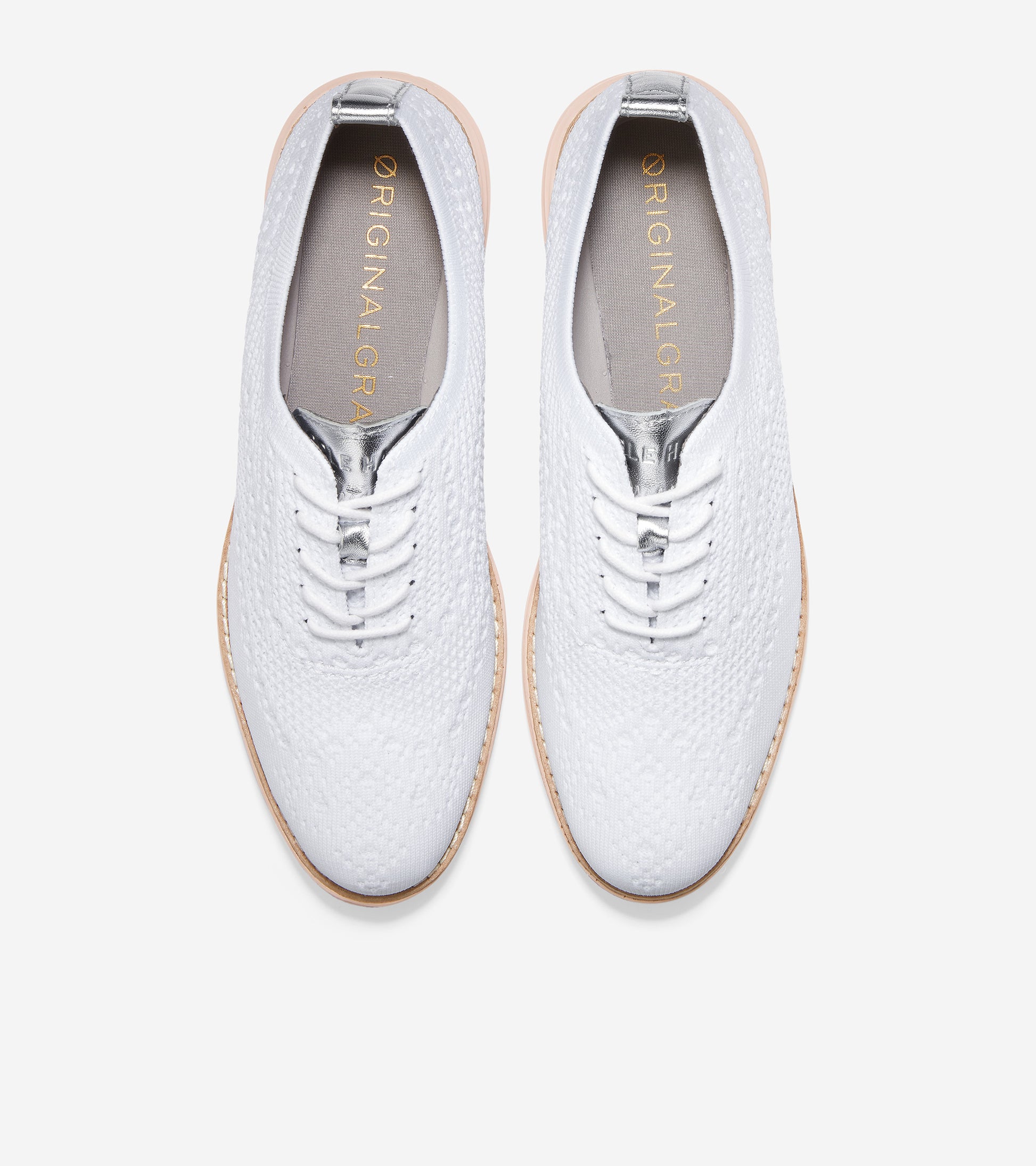 ColeHaan-Originalgrand Stitchlite Wingtip Oxford-w19556-Optic White Stitchlite Knit/Ch Argento/Misty Rose
