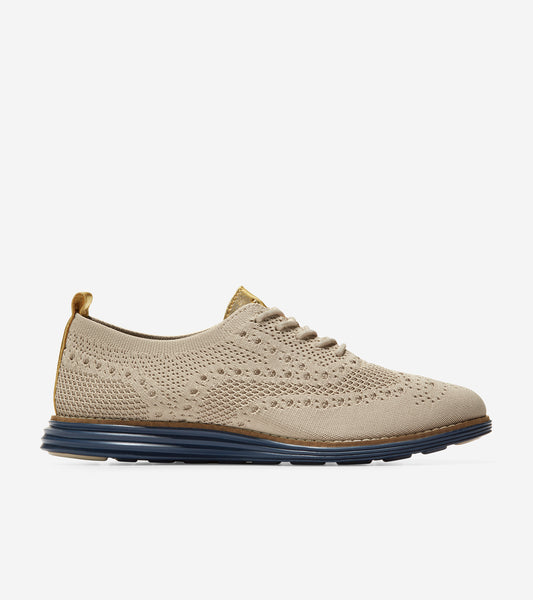 ColeHaan-Originalgrand Stitchlite Wingtip Oxford-w20874-Rye Knit/Leather/Ch Gold/Marine Blue Sole/Natural