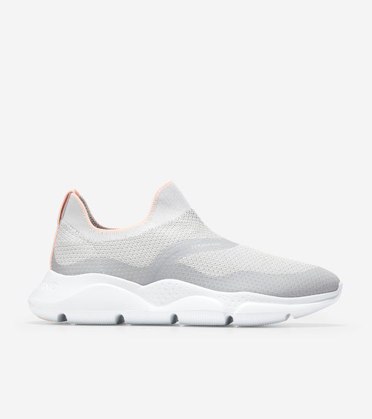 ColeHaan-Zerøgrand Radiant Slip On Sneaker-w21299-Cool Gray Tpu- Cool Gray & White Knit- Trop Peach- Optic White