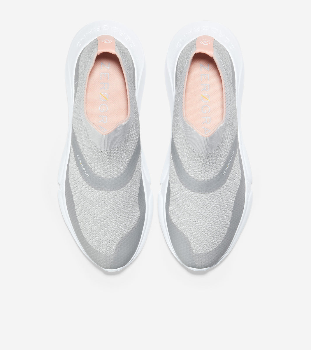 ColeHaan-Zerøgrand Radiant Slip On Sneaker-w21299-Cool Gray Tpu- Cool Gray & White Knit- Trop Peach- Optic White