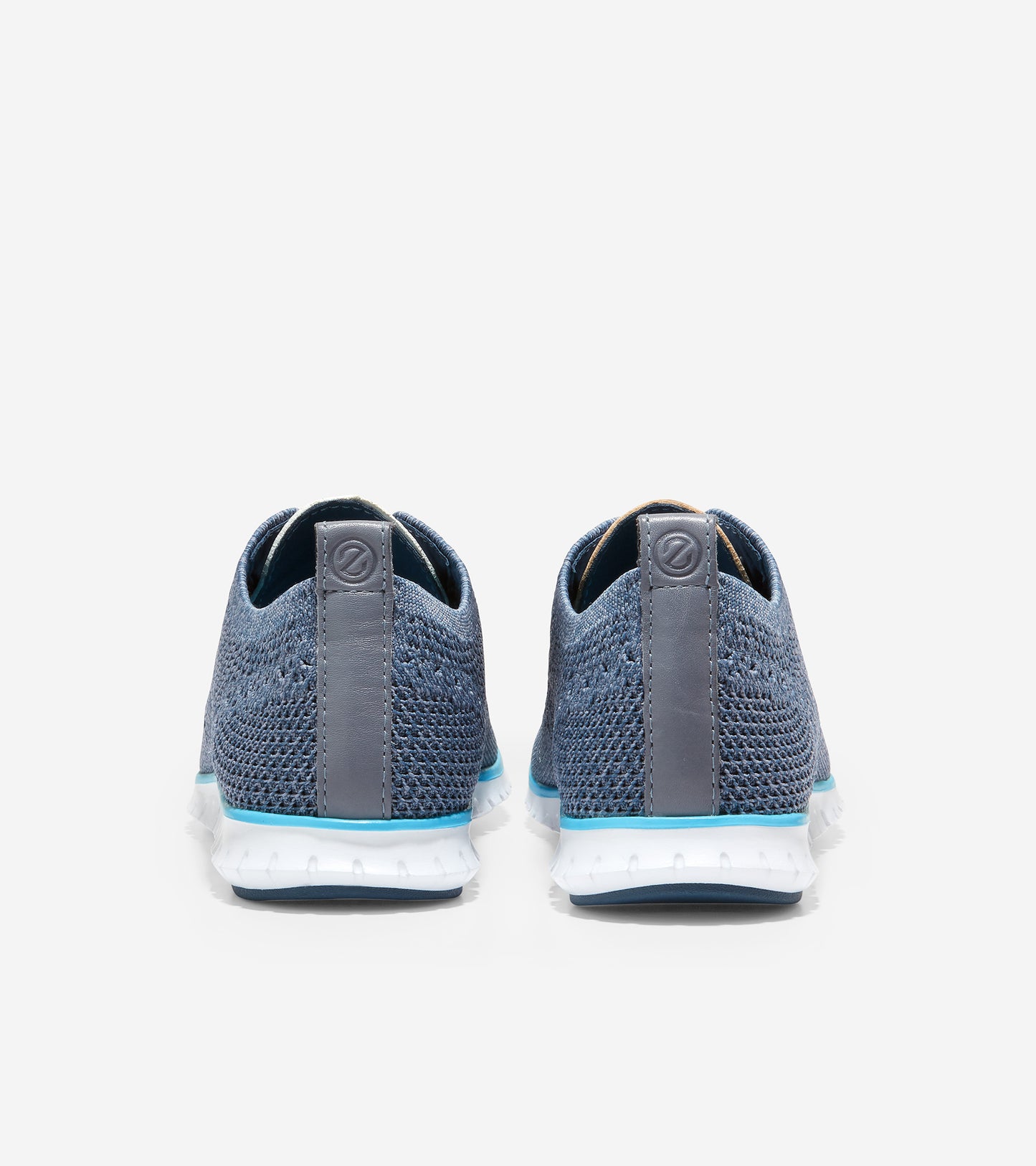 ColeHaan-ZERØGRAND Wingtip Oxford-w22441-Dark Denim & Folkstone Gray Knit / Cyan Blue Paintline / Optic White Midsole