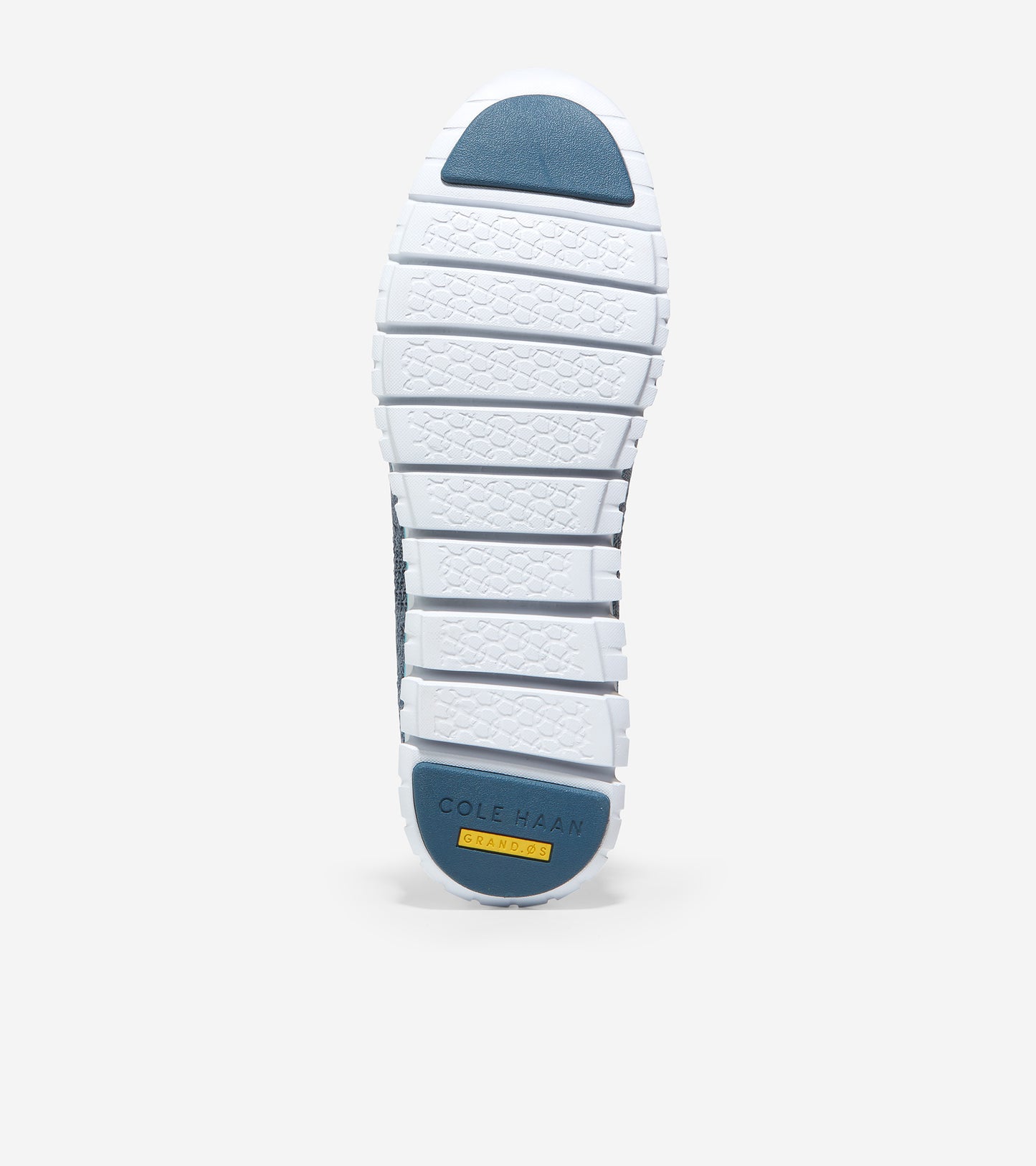 ColeHaan-ZERØGRAND Wingtip Oxford-w22441-Dark Denim & Folkstone Gray Knit / Cyan Blue Paintline / Optic White Midsole