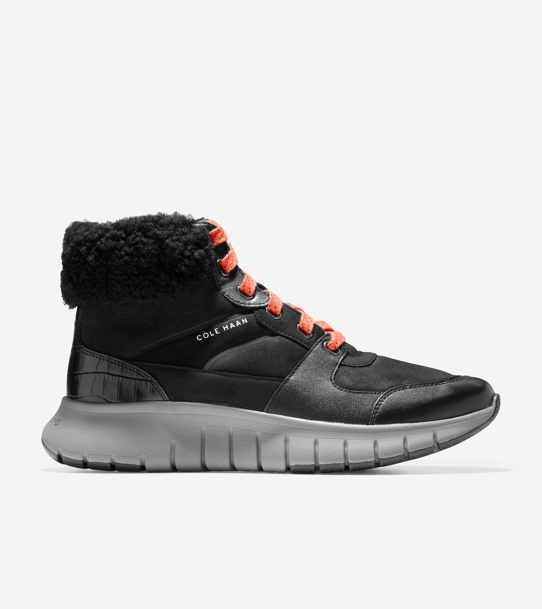 W22565-ZERØGRAND Flex Sneaker Boot -Black Leather 